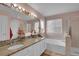 Elegant bathroom with double vanity and a relaxing bathtub at 2946 S Espana Ct, Aurora, CO 80013