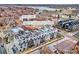 Stunning aerial view of the neighborhood showcases proximity to Sloan's Lake and convenient access to local amenities at 3520 W Connejos Pl # 5, Denver, CO 80204