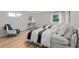 Well-lit bedroom with two beds, hardwood floors, and a calming color palette at 2684 Taft Ct, Lakewood, CO 80215