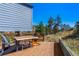 Wood deck with outdoor seating surrounded by trees and greenery at 319 Camino Bosque, Boulder, CO 80302