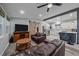 This living space features an open layout with modern décor and transitions to the kitchen at 7911 Raleigh Pl, Westminster, CO 80030
