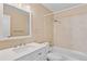 Clean bathroom with bathtub, shower, and modern vanity at 10150 E Virginia Ave # 6-305, Denver, CO 80247