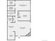 Floor plan showing a two bedroom, two bath layout at 10150 E Virginia Ave # 6-305, Denver, CO 80247