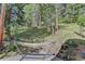 Secluded backyard oasis featuring a relaxing hammock set amidst towering trees and a peaceful environment at 30221 Marge Ln, Evergreen, CO 80439