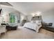 Inviting main bedroom featuring vaulted ceilings, a cozy seating area, and shutters at 11760 Eudora Ct, Thornton, CO 80233