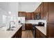 Modern kitchen with stainless steel appliances and an island at 2028 Ulster St, Denver, CO 80238