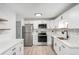 Bright kitchen with modern cabinets, stainless steel appliances, and stylish herringbone backsplash at 3470 S Poplar St # 401, Denver, CO 80224