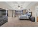 Spacious main bedroom featuring a tray ceiling, neutral color scheme, and ample natural light at 5404 Fawn Ridge Way, Castle Rock, CO 80104