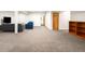 Large finished basement featuring neutral carpet, recessed lights, and an open layout at 1437 Cassin Ct, Boulder, CO 80303