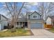 Charming two-story home with a well-manicured lawn, attached two-car garage and a welcoming covered porch at 16420 Martingale Dr, Parker, CO 80134