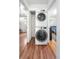 Conveniently stacked washer and dryer in a hallway for easy laundry access at 1777 Main St, Georgetown, CO 80444