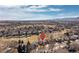 Detailed aerial shot showcasing the property's location within a picturesque neighborhood, marked by a pin at 538 Fairfield Ln, Louisville, CO 80027