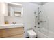 Modern bathroom with sleek vanity, glass shower door, and contemporary fixtures at 538 Fairfield Ln, Louisville, CO 80027