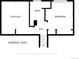 Floorplan featuring the garden level including a bedroom, bathroom, and hall at 9713 W Chatfield Ave # H, Littleton, CO 80128