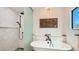Bright bathroom with herringbone tile, soaking tub, and a separate shower at 2231 Meadow Green Cir, Franktown, CO 80116