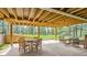 Spacious patio area perfect for outdoor dining and relaxation surrounded by lush trees at 2231 Meadow Green Cir, Franktown, CO 80116