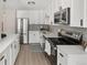 Elegant kitchen with stainless steel appliances, white cabinetry, and a sleek design at 4570 E Yale Ave # 507, Denver, CO 80222