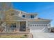 Charming two-story home with a well-maintained front yard and attached two-car garage at 9799 Falcon Ln, Littleton, CO 80125