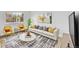 Inviting living room with modern decor, a comfortable white sofa, and contemporary rug at 1605 Longbow Ct, Lafayette, CO 80026