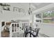 Cozy dining area with chandelier lighting and a view of the living space below at 1590 S Macon St, Aurora, CO 80012