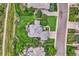 An aerial shot showcasing the beautiful home and its landscaped surroundings at 10529 Dacre Pl, Lone Tree, CO 80124
