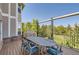 Outdoor deck with dining table and chairs, ideal for alfresco meals and enjoying scenic views at 10529 Dacre Pl, Lone Tree, CO 80124