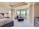 Bright main bedroom with neutral walls and carpet, windows offering natural light and backyard views at 10529 Dacre Pl, Lone Tree, CO 80124