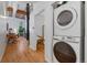 Convenient in-unit laundry area featuring a stacked washer and dryer set at 1555 California St # 414, Denver, CO 80202