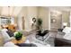 Spacious living area with vaulted ceilings seamlessly flows into the dining room, creating an open-concept space at 7676 S Olive Cir, Centennial, CO 80112