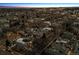 Scenic aerial view captures a charming neighborhood at twilight, highlighting the surrounding cityscape and serene atmosphere at 562 Steele St, Denver, CO 80206