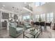 Open-concept living space with a modern kitchen, dining area, and cozy seating arrangement; natural light at 10524 Eby Cir, Lone Tree, CO 80124