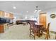 Open living area with fireplace, comfortable seating, and dining table at 305 S Park Ave # 402, Breckenridge, CO 80424