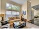 Bright living room with large windows, comfortable seating, and high ceilings at 1011 N Pennsylvania St # H, Denver, CO 80203