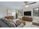 Stylishly furnished living room with comfortable seating, natural light, and contemporary decor at 29762 Spruce Rd, Evergreen, CO 80439