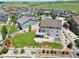 Aerial view of a home with a well-maintained yard and landscaping in a neighborhood at 5929 Echo Hollow St, Castle Rock, CO 80104