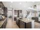 Modern kitchen with a large island, stainless steel appliances, and dark cabinetry at 5929 Echo Hollow St, Castle Rock, CO 80104