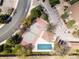 Aerial view of pool and tennis court showing surrounding greenery and ample parking at 3001 S Ursula Cir # 101, Aurora, CO 80014