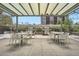 Outdoor dining space featuring multiple tables, chairs, and BBQ grills at 3100 E Cherry Creek South Dr # 404, Denver, CO 80209