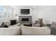 Inviting living room showcasing stylish furniture, a sleek fireplace, and large windows for natural light at 6591 N Ceylon St, Denver, CO 80249