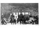 Vintage image featuring horses and riders in front of a building with a mountain backdrop at 614 Rose St, Georgetown, CO 80444