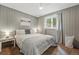 Cozy bedroom with paneled walls, a comfortable bed, and a bright window view at 34788 Forest Estates Rd, Evergreen, CO 80439