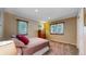 Bedroom with neutral paint, carpet flooring, window with blinds, and closet at 17420 Caribou Dr, Monument, CO 80132