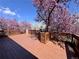 Large deck surrounded by beautiful flowering trees at 11489 W Bear Creek Dr, Lakewood, CO 80227
