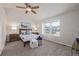 Spacious primary bedroom with vaulted ceilings, carpet and lots of natural light at 116 S Lindsey St, Castle Rock, CO 80104