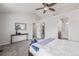 Bright, spacious primary bedroom with a vaulted ceiling, carpet and lots of natural light at 116 S Lindsey St, Castle Rock, CO 80104