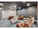 Home theater room featuring beanbag chairs on carpet with popcorn and drink tables at 960 Promontory Cir, Elizabeth, CO 80107