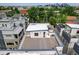 Aerial view of the rooftop decks and surrounding neighborhood provides perspective and highlights outdoor living at 2724 Federal Blvd # 2, Denver, CO 80211