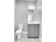 Powder room has modern vanity with neutral wall color at 2724 Federal Blvd # 2, Denver, CO 80211