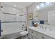 This is a nice bathroom with a glass shower and a clean looking toilet and sink at 13 Pinyon Pine Rd, Littleton, CO 80127