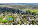An aerial view of the neighborhood showcasing the proximity to the local school at 6918 E Easter, Centennial, CO 80112